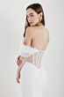 Locket 13212 Amita Off-The-Shoulder Sheer Back Wedding Gown
