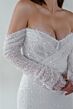 Locket 12827 Glimpse Crisscross Midriff Sequin Wedding Gown