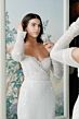 Locket 12827 Glimpse Crisscross Midriff Sequin Wedding Gown