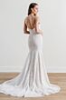 Locket 15132 Keys Spaghetti Straps Striped Lace Trumpet Wedding Gown