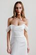 Locket 15228 Charm Off The Shoulder Column-Style Satin Bridal Dress