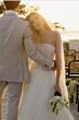 Locket 15610 Pompom Ruched Corset Tulle and Organza Bridal Dress