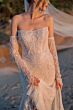 Locket 15804 Memento Lace-Up Back Beaded Tulle Slim-Fit Wedding Gown