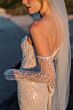 Locket 15804 Memento Lace-Up Back Beaded Tulle Slim-Fit Wedding Gown