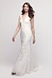 Locket 16155 Pilar Slim-Fit Valka Lace V-Neck Wedding Dress