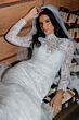 Locket 16155 Pilar Slim-Fit Valka Lace V-Neck Wedding Dress