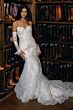 Locket 16163 Protea Floral Appliques Strapless Trumpet Wedding Gown