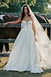 Locket 16222 Carina Lace-Up Back Stretch Satin A-line Bridal Dress