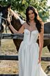 Locket 16222 Carina Lace-Up Back Stretch Satin A-line Bridal Dress