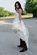 Locket 16222 Carina Lace-Up Back Stretch Satin A-line Bridal Dress