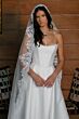 Locket 16225 Nectarine Lace-Up Back Mikado A-line Wedding Gown