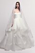 Locket 16228 Lilith Flounce Skirt Chapel Train Organza Wedding Gown