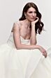 Locket 16228 Lilith Flounce Skirt Chapel Train Organza Wedding Gown