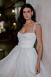 Locket 16228 Lilith Flounce Skirt Chapel Train Organza Wedding Gown