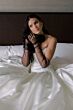 Locket 16237 Lark Drop Waist Off White Stretch Satin Wedding Gown