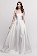 Locket 16742 Alpinia Mikado A-line Wedding Dress with Lace Topper
