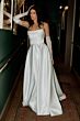 Locket 16744 Aster Lace Back Strapless Satin A-line Wedding Dress