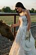 Locket 16749 Orchid Floral Appliques Basque Waist A-line Bridal Gown