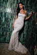 Locket 16807 Amaranth Fitted Beaded Lace Strapless Bridal Dress