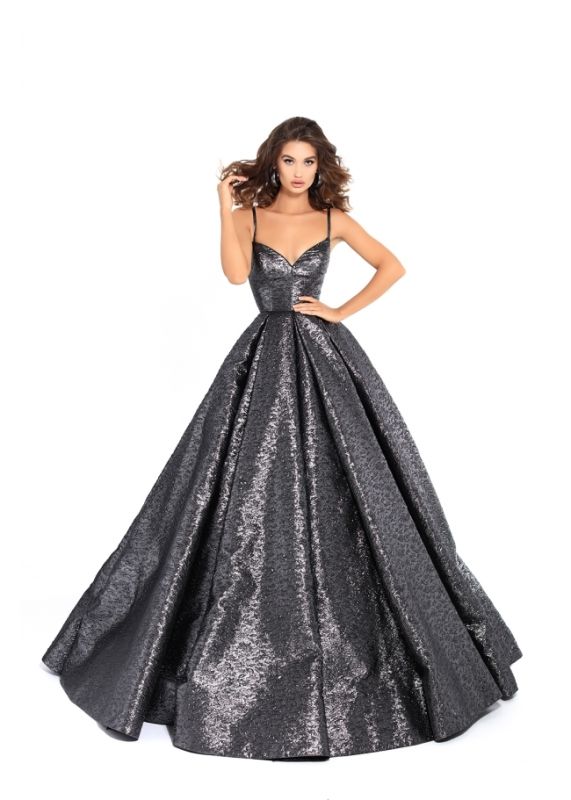 Tarik Ediz 93710 Pleated Skirt Formal Gown