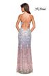 La Femme 27609 Plunging Neckline Ombre Lace Dress