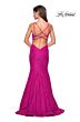 La Femme 27623 Hot Pink Sweetheart Neckline Lace Dress