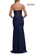 La Femme 33472 Black Slit Skirt Fitted Dress