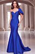 Jovani 52789 One Shoulder Puff Sleeve Royal Blue Dress