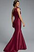 Jovani 43361 Shoulder Bow Asymmetric Neck Satin Dress