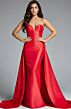 Jovani 44180 Sweetheart Neck Satin Overskirt Dress