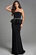 Jovani 44382 Strapless Straight Neck Ruffle Peplum Dress