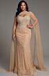 Jovani 45077 Matching Sheer Cape Scoop Neck Embellished Dress