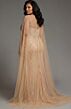 Jovani 45077 Matching Sheer Cape Scoop Neck Embellished Dress