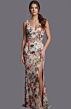 Jovani 49826 V-Neckline Floral Dress