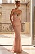Jovani 52671 Pink Sequin Mesh Backless Dress
