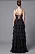 Jovani 44543 Ruffle Skirt Floral Corset Lace-Up Dress