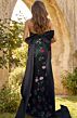 Jovani 44636 Bow Train Halter Neck Floral Dress
