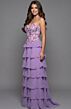 Jovani 49628 Floral-Embroidered Corset Bodice Ruffle Skirt Dress