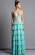 Jovani 49628 Floral-Embroidered Corset Bodice Ruffle Skirt Dress