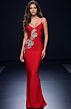 Jovani 50236 V-Neckline Front Cutout Column Dress