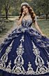 Jovani Q48438 Plunging Neck Layered Skirt Quinceanera Dress
