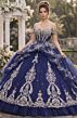 Jovani Q48438 Plunging Neck Layered Skirt Quinceanera Dress