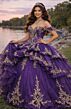 Jovani Q48439 Back Bow Layered Skirt Quinceanera Gown