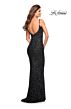 La Femme 30707 Scoop Back Spaghetti Straps Sequin Dress