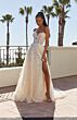 Mori Lee 2558 Magdalena Front Slit Puff Sleeves Wedding Gown