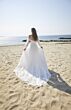 Mori Lee 15058 Pania Removable Sleeve Ruched Wedding Gown
