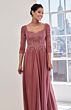 Mori Lee 73125 A-Line Sweetheart Neck Three-Quarter Sleeve Dress