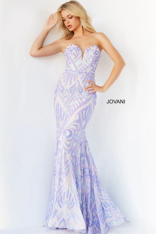 Jovani 03445 Lilac-Nude Prom Dress