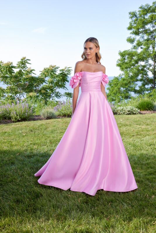 Mori Lee 49178 Floral Sleeves Off The Shoulder Dress
