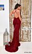 Jessica Angel 2564 Cross Back Cowl Neck Sequin Dress